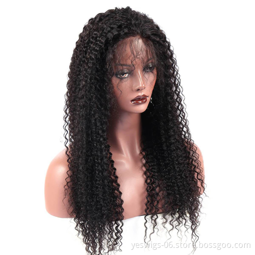 Good Quality Peruvian Virgin Human Hair Wig 150% 180% 200% Density Wholesale 4X4 Kinky Curly Lace Closure Wigs For Black Women